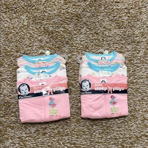 Gerber 3-Pack Baby Sleep 'n Plays - Pink, Blue, White